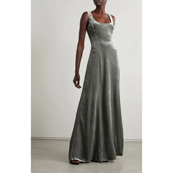 Ralph Lauren Collection Purple Label Velvet Ball Gown Evening Dress Metallic $5K